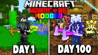 I Survived 100 Days in Hardcore Modded Minecraft 1000 Mods [upl. by Nehemiah388]