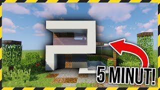 Minecraft NOWOCZESNY DOMEK w 5 MINUT jak zbudować [upl. by Bibbie]