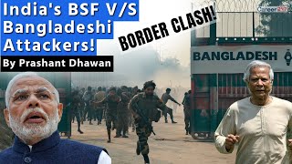 Sudden Clash at India Bangladesh Border  Indias BSF vs Bangladeshi Attackers [upl. by Yrocaj562]