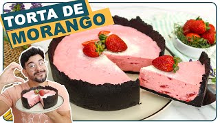 A SOBREMESA MAIS FÁCIL TORTA DE MORANGO SEM FORNO [upl. by Pulcheria331]