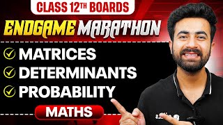 Class 12th MATHS  Matrices Determinants Probability  ENDGAME MARATHON 🔥  PW [upl. by Alegnad605]