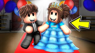 Baby Brooks FIRST SCHOOL DANCE In Roblox Brookhaven [upl. by Ruamaj764]