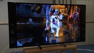 Sony Bravia KD65X9005B unboxing  Sonys first 2014 4K TV [upl. by Kimmel]