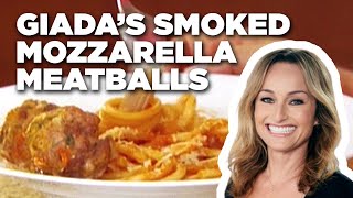 How to Make Giadas Smoked Mozzarella Meatballs  Food Network [upl. by Aynotak872]