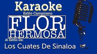 Flor Hermosa  Karaoke  Los Cuates De Sinaloa [upl. by Ecreip323]