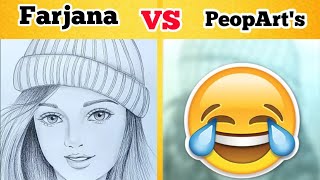 Farjana drawing academy recreationPart 1 Farjana drawing academy real vs copy pencil drawing [upl. by Tristas]