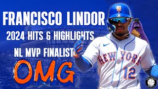 Francisco Lindor 2024 NL MVP Finalist Hits amp Highlights [upl. by Aicatsan]