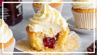 JAMFILLED Glutenfree Vanilla Cupcakes Recipe 😍  Baking with Becky [upl. by Rumpf164]