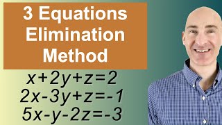 Solving Systems of 3 Equations Elimination [upl. by Ziana]