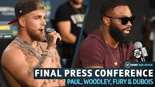 Jake Paul v Tyron Woodley Final Press Conference  Plus Tommy Fury amp Daniel Dubois [upl. by Ahsoym601]