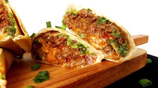 Cheesy Beef Burritos  Recipe by Dash of Delectable [upl. by Ysied]