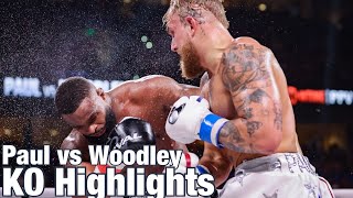 Jake Paul vs Tyron Woodley KO Highlights [upl. by Newman]