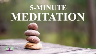 Quick 5 Minute Meditation for Anxiety Stress Calm [upl. by Atilrep]