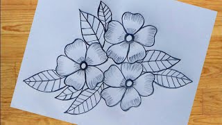 Flower design drawing with pencil [upl. by Thin]