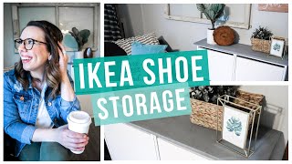 BUDGET FRIENDLY IKEA SHOE STORAGE HACK [upl. by Nrev]