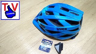 Uvex led light battery replacement tutorial Batterie wechseln Batteriewechsel Anleitung Helm helmet [upl. by Yenial]