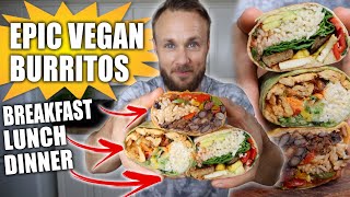 3 HIGH PROTEIN VEGAN BURRITOS  EASY RECIPES 🌱🌯🔥 [upl. by Gnod916]