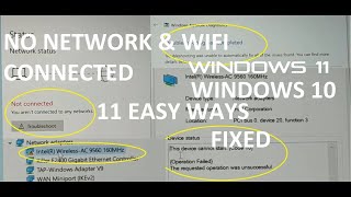 No network WiFi connection windows 11 and 10 code 10 wireless AC 9560 not working Fixed [upl. by Ateuqirne]