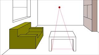 Prospettiva Centrale 5 ARREDARE una STANZA  ROOM FURNITURE in PERSPECTIVE [upl. by Fabria]