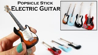 DIY Miniature Electric Guitar made with popsicle sticks [upl. by Llerrah]