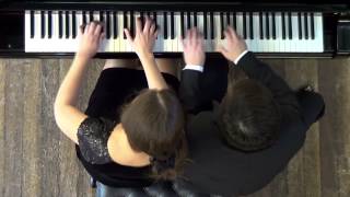 Hungarian Dances No 5 J Brahms  Passepartout Piano Duo [upl. by Kinnard426]