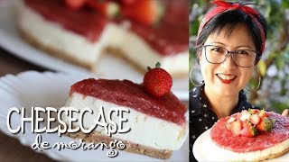 CHEESECAKE DE MORANGO  SEM FORNO  DIKA DA NAKA [upl. by Ttereve]