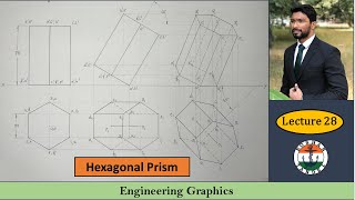 Lecture 28 Projections of Solids  Hexagonal Prism  Engineering Drawing [upl. by Armat697]