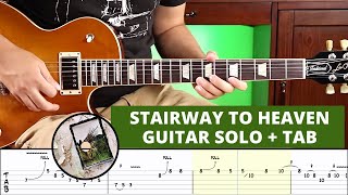 Stairway To Heaven  Led Zeppelin  Guitar Solo  TAB  LessonPlaythrough [upl. by Atterbury]