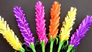 How to make Beautiful lavender paper flowers  Very Easy DIY Crafts [upl. by Fawcette286]