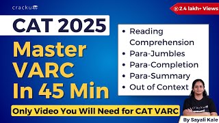 CAT 2025 Complete VARC Revision in 45 Minutes  Covers All Verbal Ability Topics For CAT Exam [upl. by Daryle]