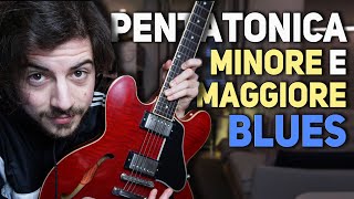 Come mischiare pentatonica MAGGIORE e MINORE nel BLUES [upl. by Joash]