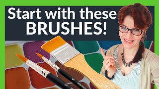 Watercolor Brushes for Beginners the ONLY 3 brushes you need [upl. by Maible]