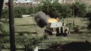 Sturmtiger during Warsaw uprising 1944  Color  blackwhite footage [upl. by Beatrice]