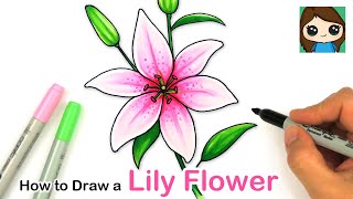 How to Draw a Lily Flower Easy [upl. by Hamil]