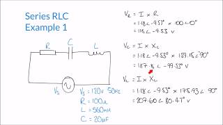 Calculating Impedance Supply Current and Voltages in Series RLC Circuit [upl. by Berni]