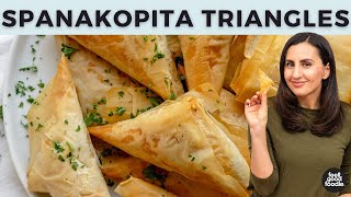 Easy Spanakopita  Traditional Feta amp Spinach Appetizer [upl. by Aztiram964]