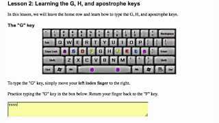 Learning to type the G H and Apostrophe keys [upl. by Fadiman]