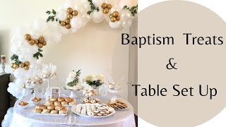 Baptism Treats amp Table Set Up  Baptism Decorations [upl. by Karlis986]