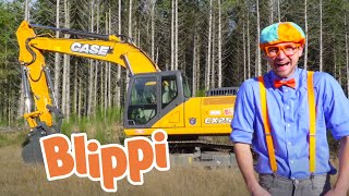 Blippi Blippi Visits a Construction Site  Construction Vehicles For Children  Blippi Excavator [upl. by Ramunni]