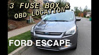 FUSE BOX LOCATION ON A 2013  2019 FORD ESCAPE [upl. by Kirat279]