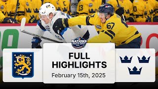 Finland vs Sweden  4 Nations FaceOff Highlights  February 15 2025 [upl. by Tallou]