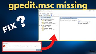 gpeditmsc Windows 10 Missing  How To Enable gpeditmsc Missing In Windows 10 Home [upl. by Leid]