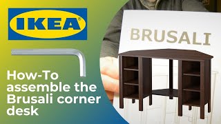 How to assemble an IKEA Brusali corner desk 🛠️  Thompson Tutorial [upl. by Hadsall]