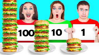 1 10 or 100 Layers of Food Challenge by Multi DO [upl. by Nahsor589]