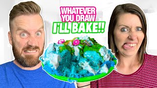 Whatever You Draw Ill BAKE Cooking Challenge  KCity Family [upl. by Tserof934]