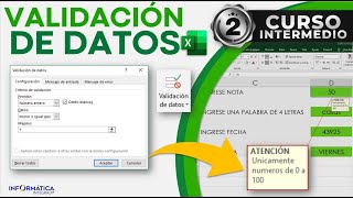 CÓMO VALIDAR DATOS EN EXCEL Nueva Versión [upl. by Wolfgang280]