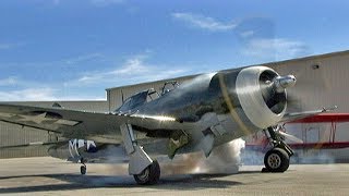 Restored WWII Republic P47 Thunderbolt quotRazorbackquot Fighter Flight Demo [upl. by Ailime]