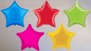 5 Wet Colors STAR Balloons  Learn Colours Water Balloon Finger Family Nursery Rhymes [upl. by Akinna]