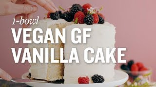 1Bowl Vegan GlutenFree Vanilla Cake  Minimalist Baker Recipes [upl. by Eilatan]