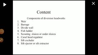 Irrigation engineering diversion head work [upl. by Ranjiv]